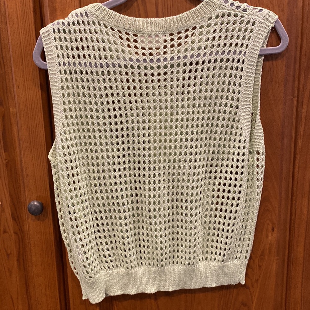 NWT Allie Rose Green Knit sleeveless Top size medium - Picture 4 of 4